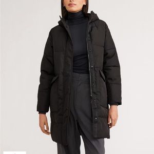 SHIPS FREE! Everlane Black Long Puffer Parka Winter Coat Size Large (L)